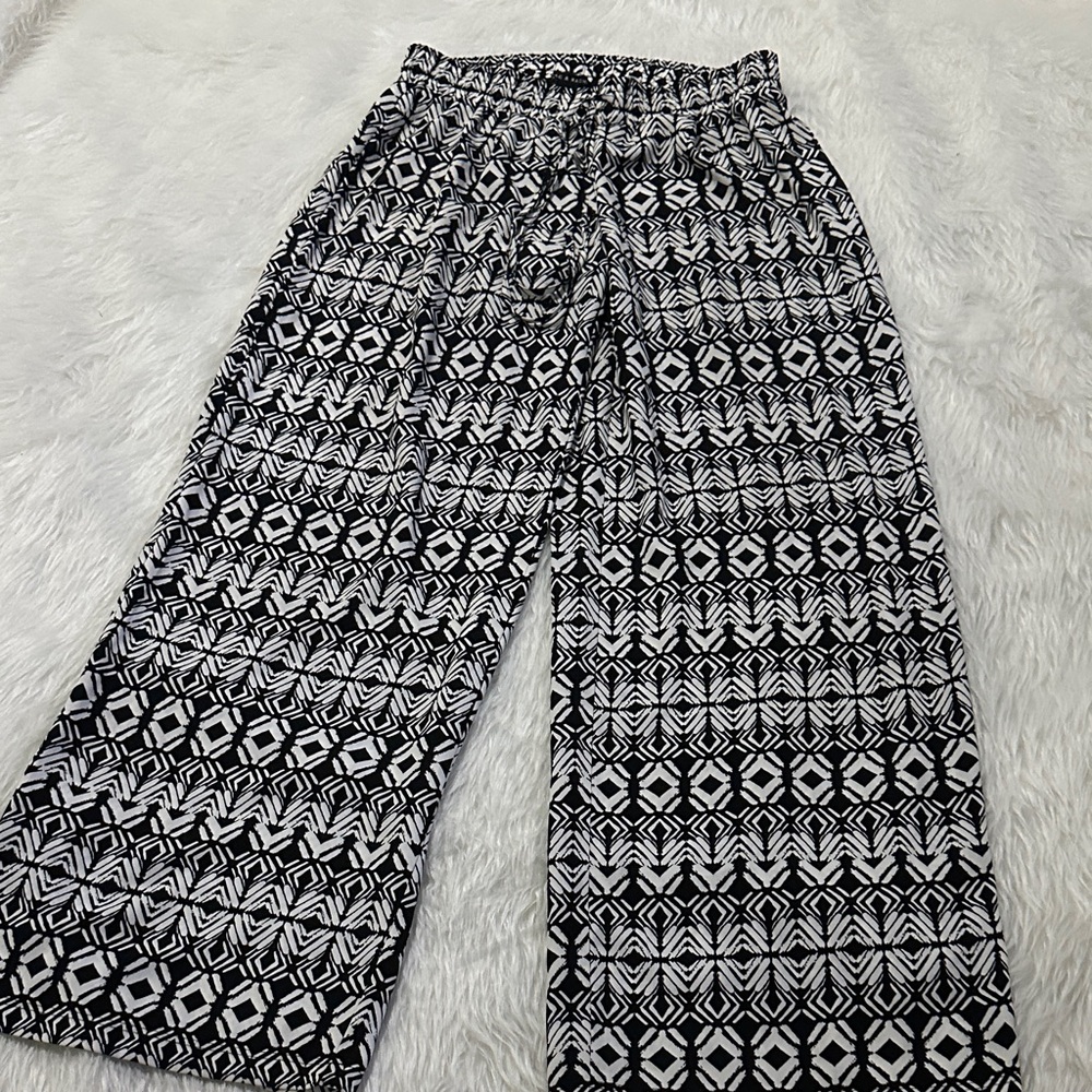 Zac & Rachel Black and White Wide Leg Pants